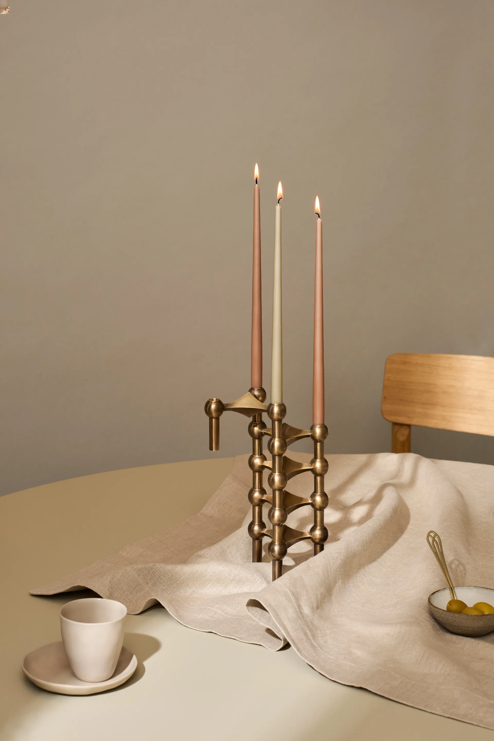 STOFF Nagel ljusstake 3-pack, Bronzed brass STOFF Nagel