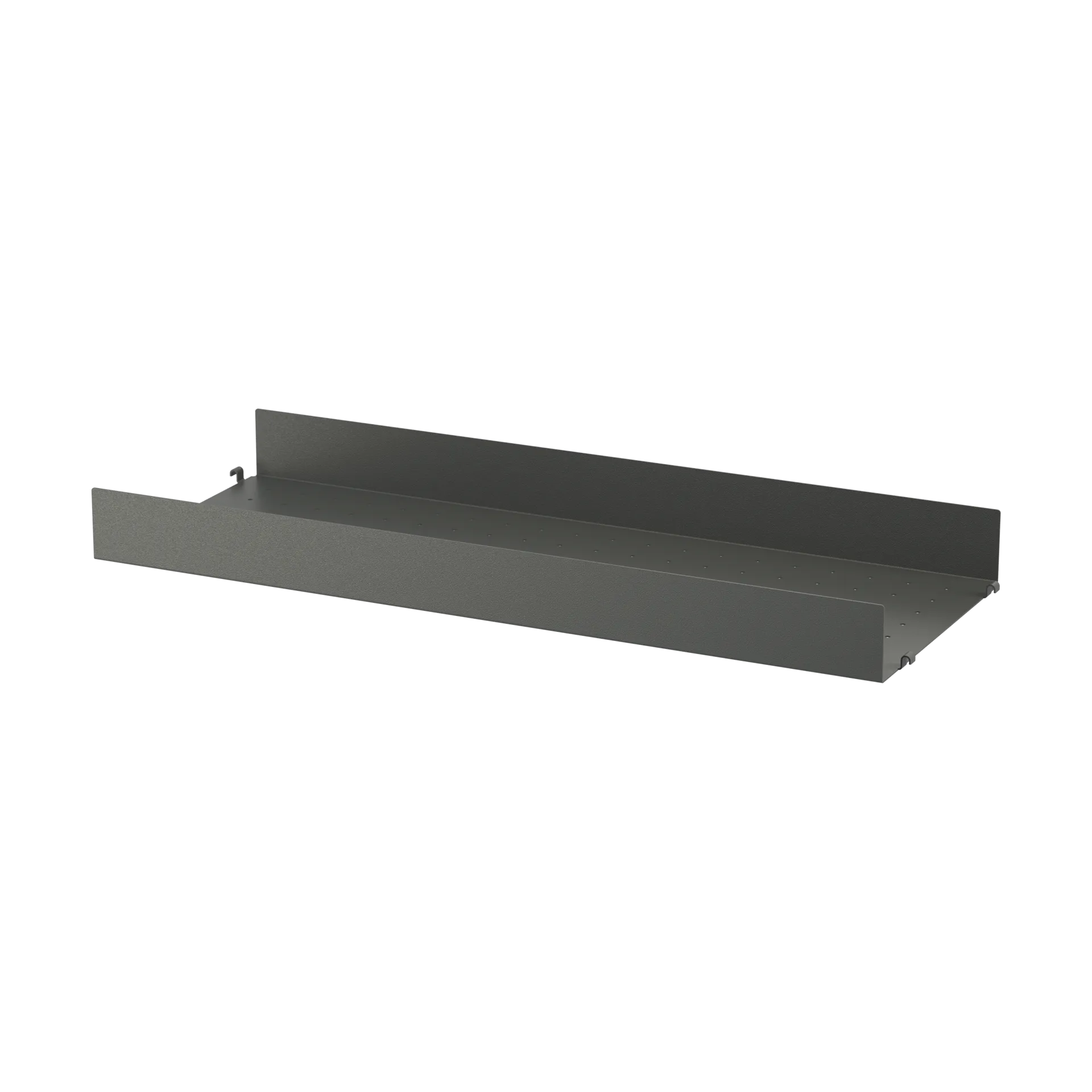 String hyllplan metall, Mörkgrå, 78x30 cm, hög kant String