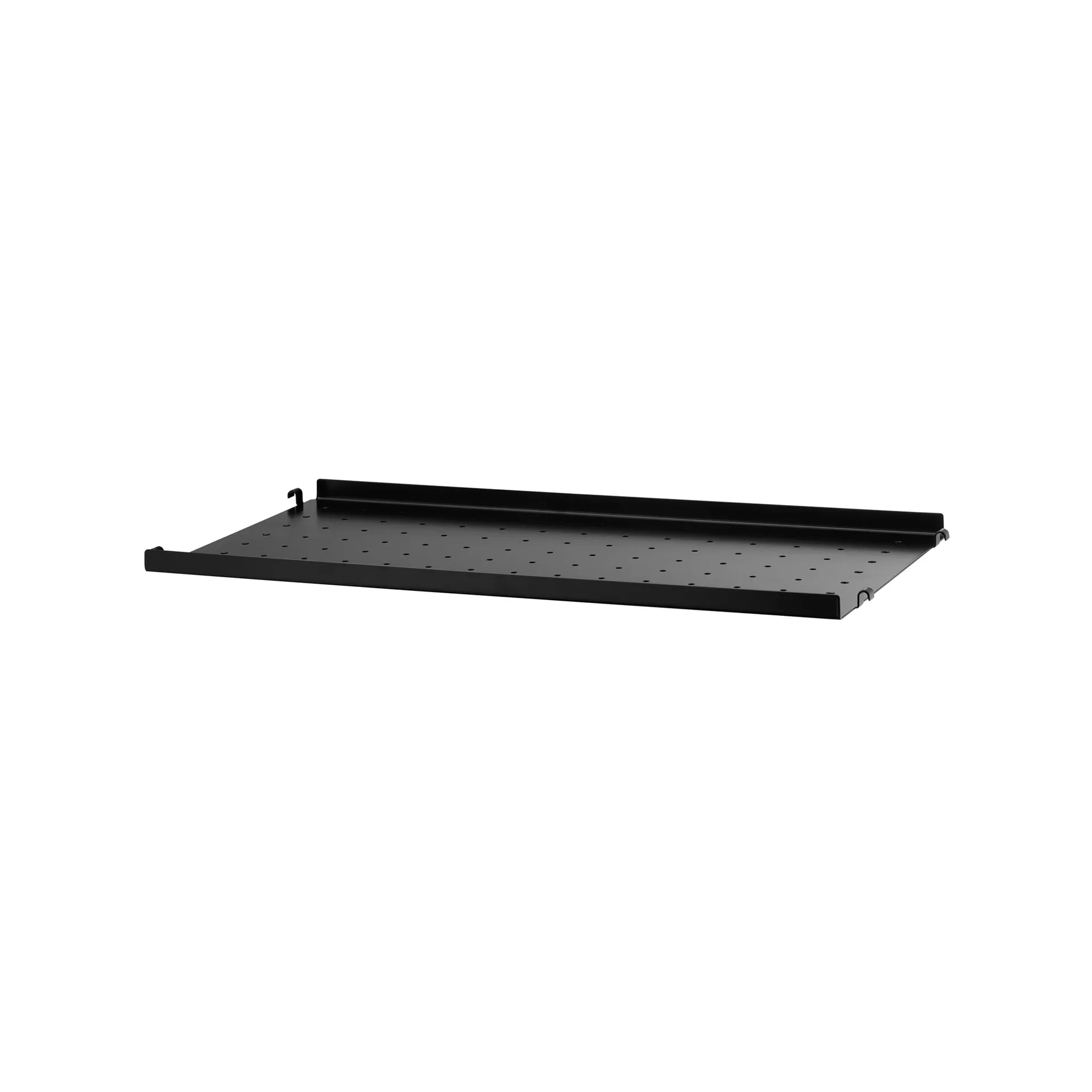 String hyllplan metall, svart, 58x20 cm, låg kant String
