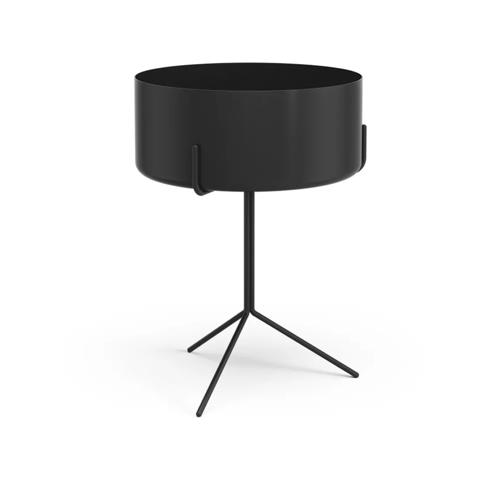Drum bord, svart, planteringskärl Swedese