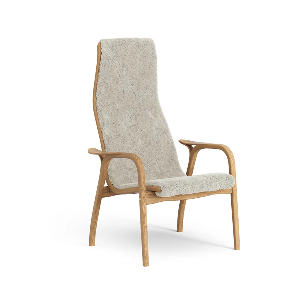 Lamino fåtölj oljad ek/fårskinn, Moonlight (beige) Swedese