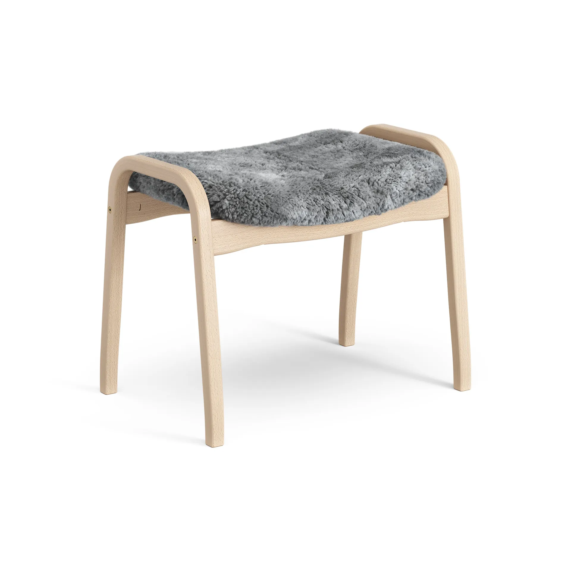 Lamino fotpall lackad bok/fårskinn, Scandinavian Grey (grå) Swedese