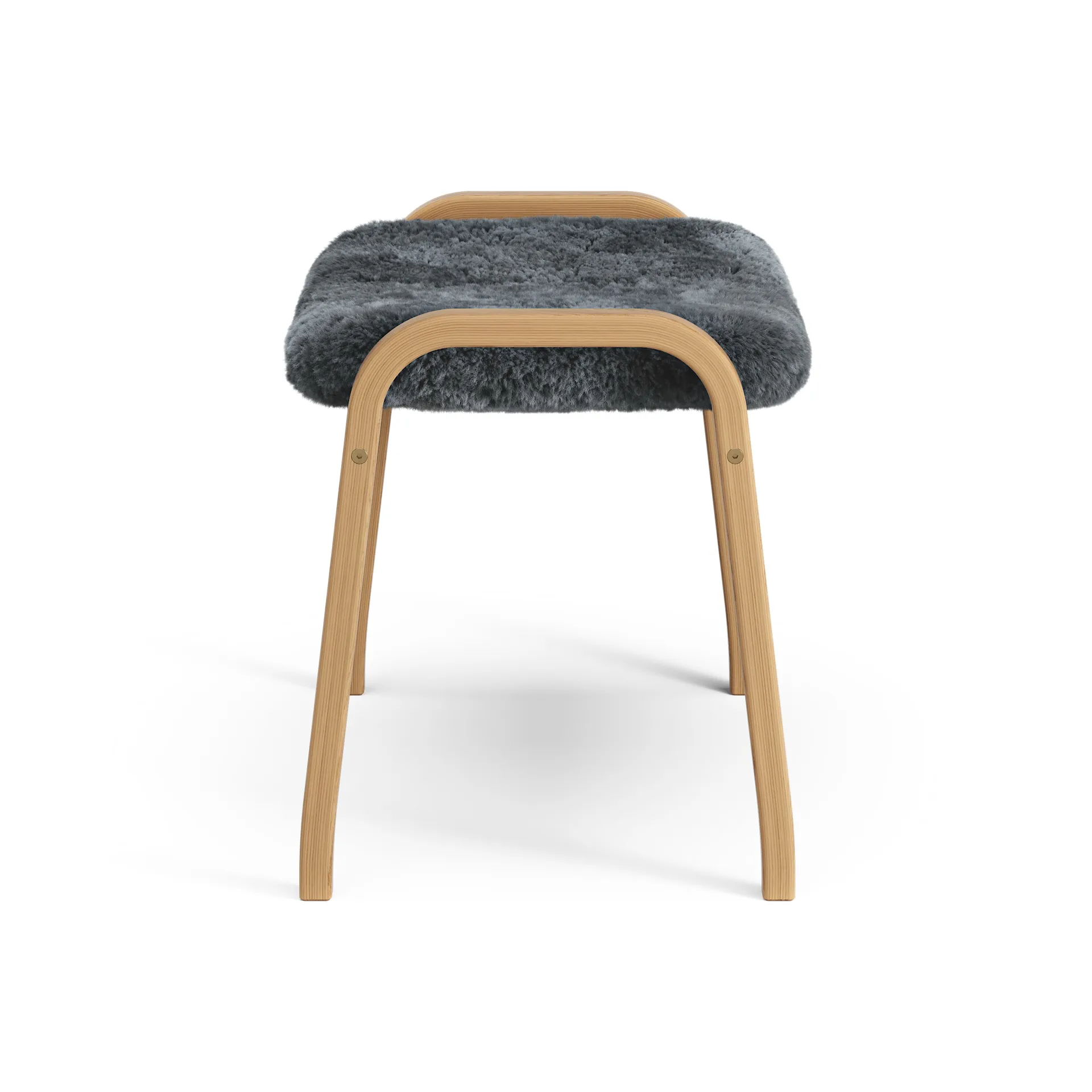 Lamino fotpall oljad ek/fårskinn, Charcoal (mörkgrå) Swedese
