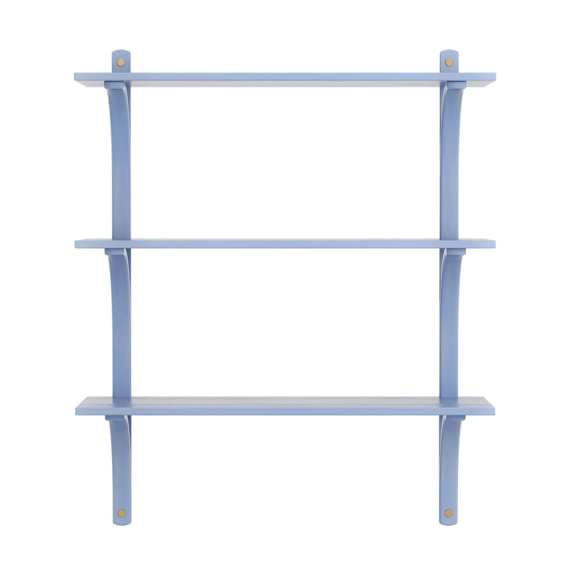 Levi hylla 3 hyllplan, ILKE Blue-mässing, 90 cm Swedese