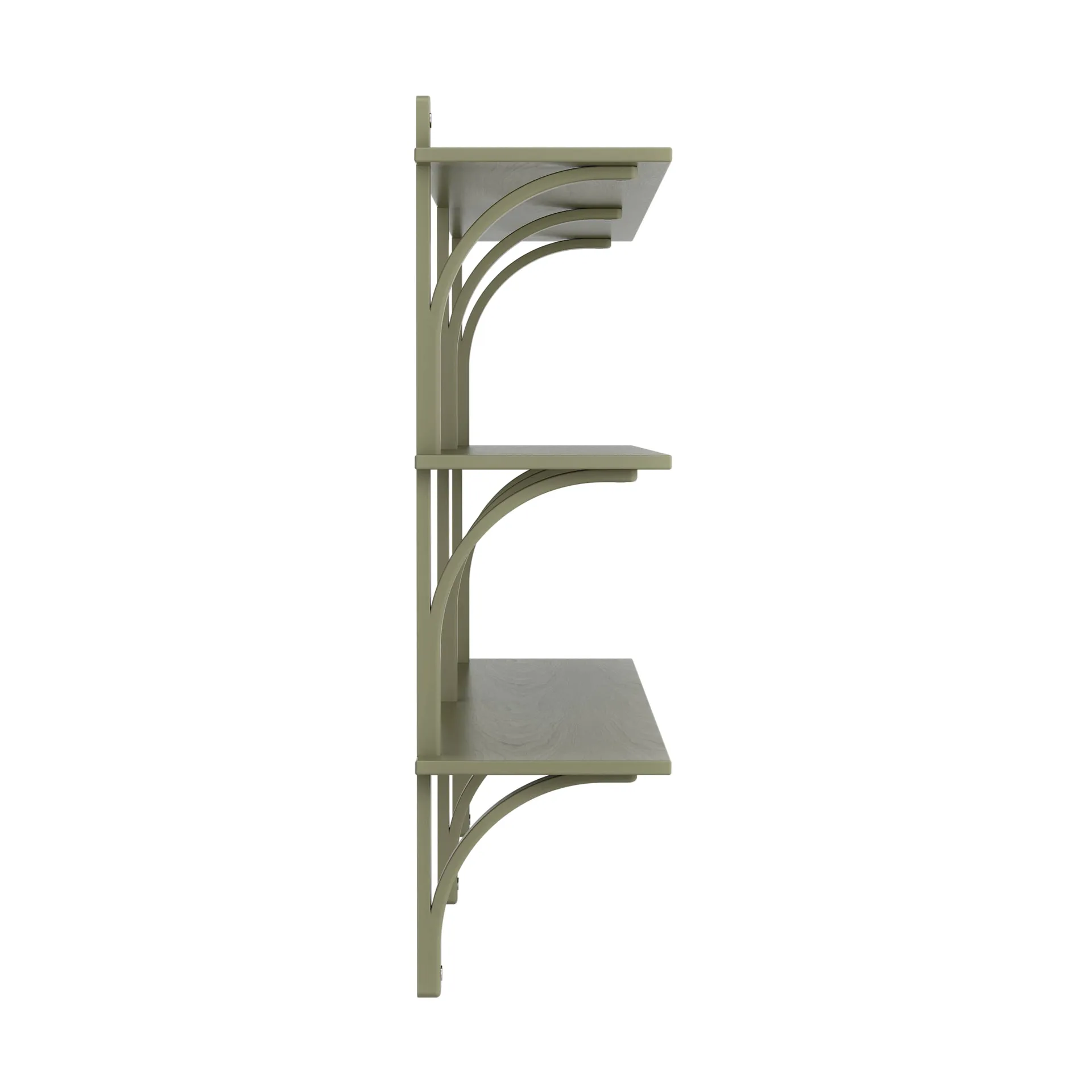 Levi hylla 3 hyllplan, Moss green-aluminium, 180 cm Swedese