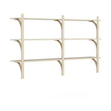 Levi hylla 3 hyllplan - Naturlackerad ask-aluminium, 180 cm - Swedese