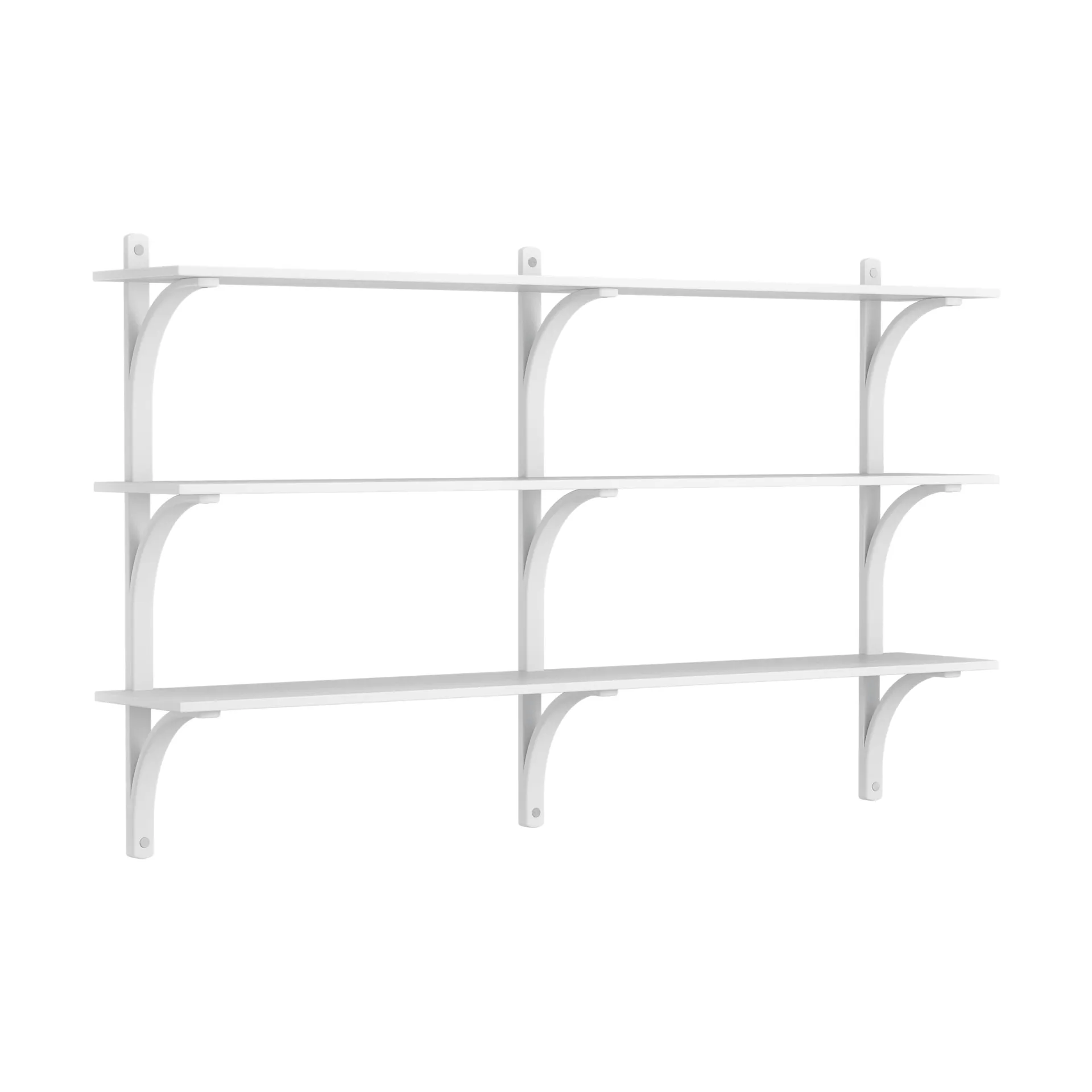 Levi hylla 3 hyllplan, Vitlaserad ask-aluminium, 180 cm Swedese