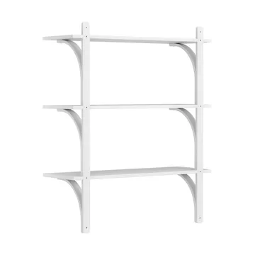 Levi hylla 3 hyllplan - Vitlaserad ask-aluminium, 90 cm - Swedese