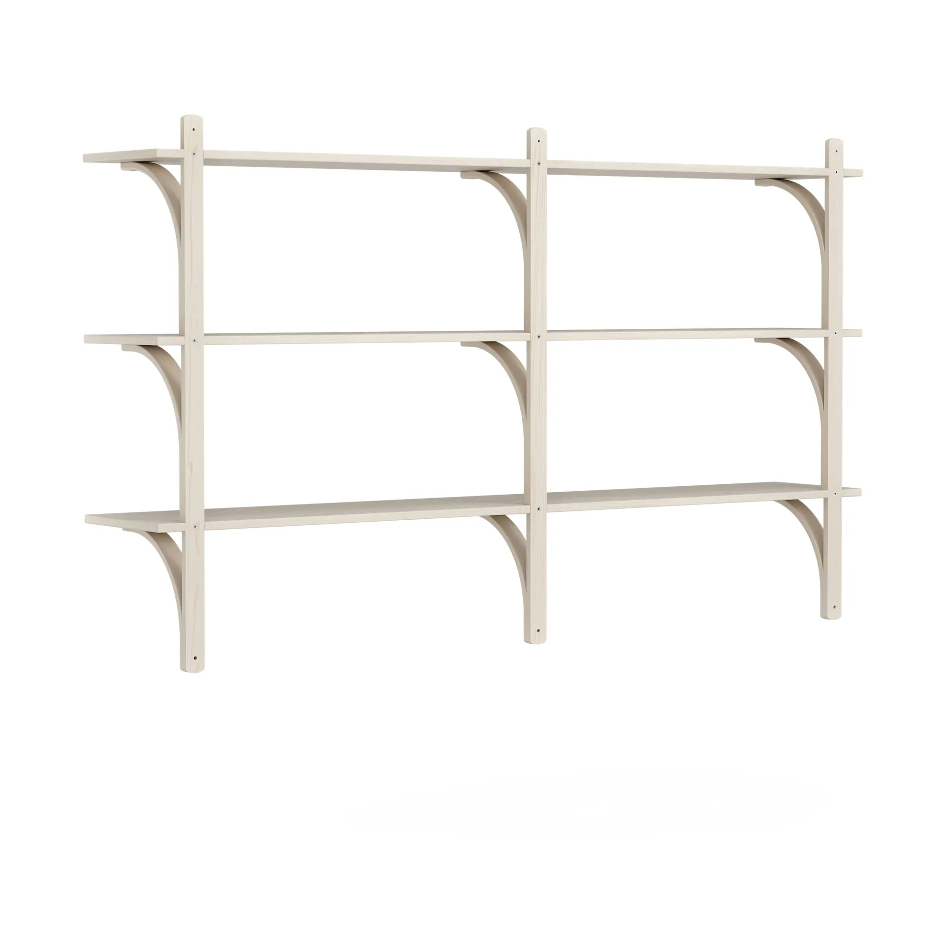 Levi hylla 3 hyllplan, Vitpigmenterad ask-aluminium, 180 cm Swedese