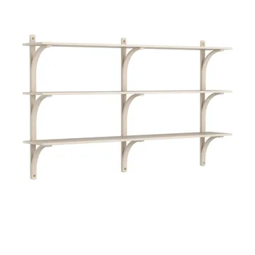 Levi hylla 3 hyllplan - Vitpigmenterad ask-mässing, 180 cm - Swedese