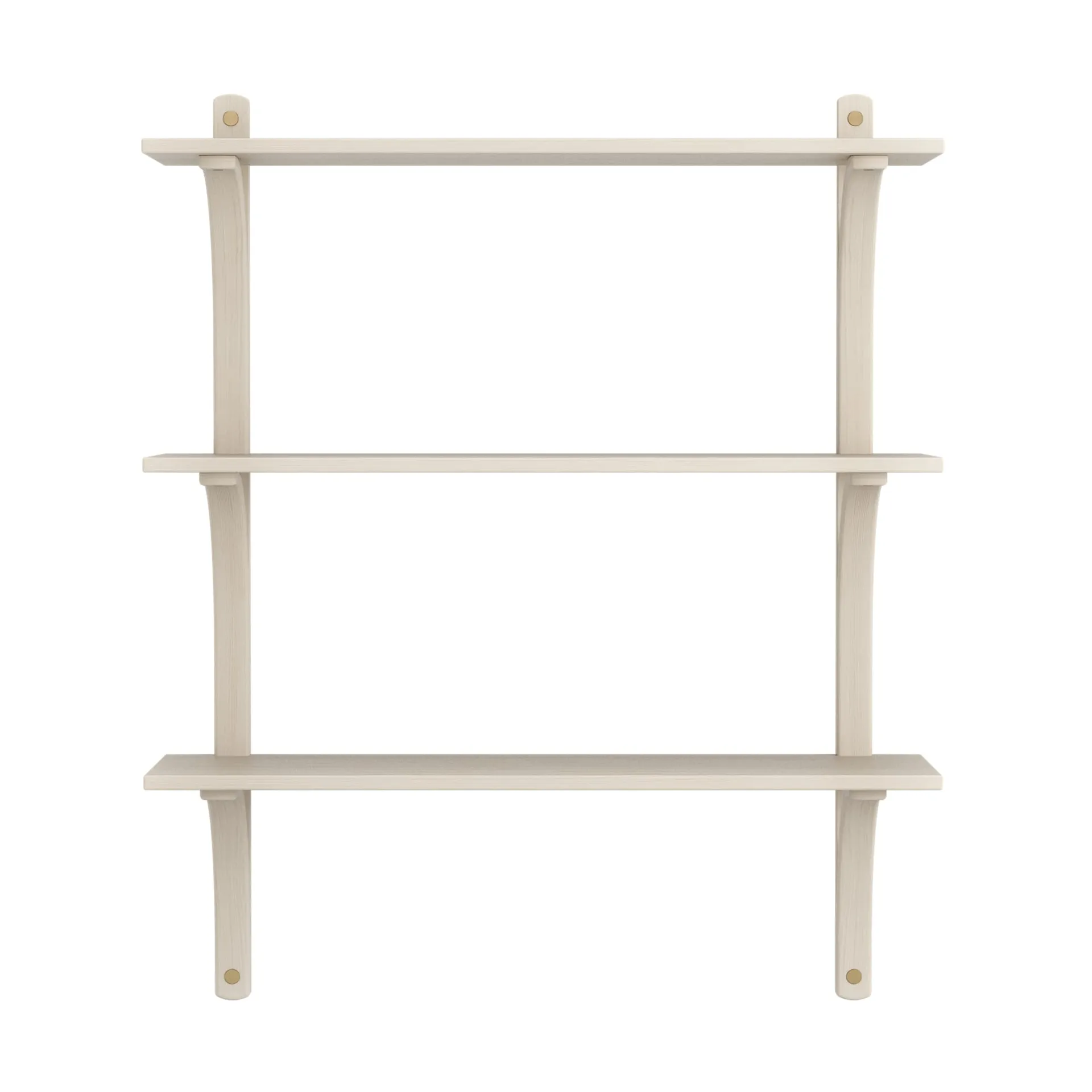 Levi hylla 3 hyllplan, Vitpigmenterad ask-mässing, 90 cm Swedese