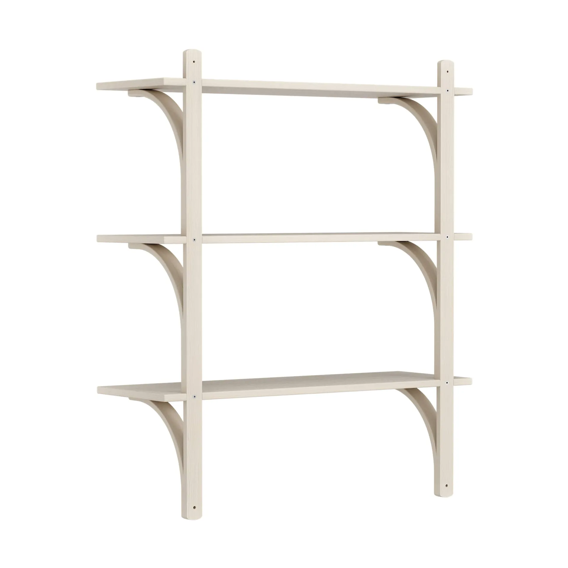 Levi hylla 3 hyllplan, Vitpigmenterad ask-mässing, 90 cm Swedese