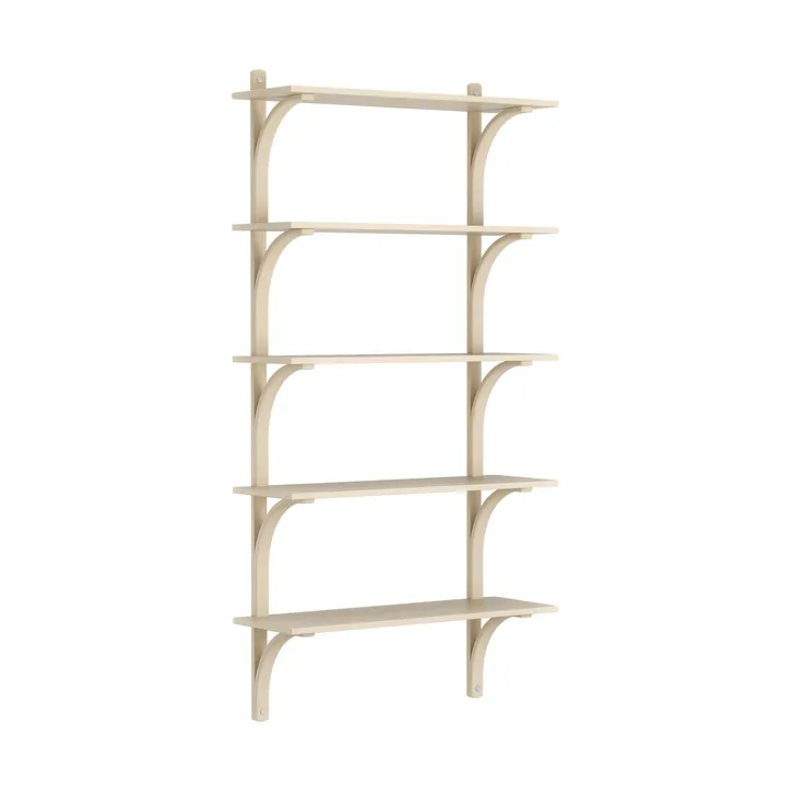 Levi hylla 5 hyllplan - Naturlackerad ask-aluminium, 90 cm - Swedese