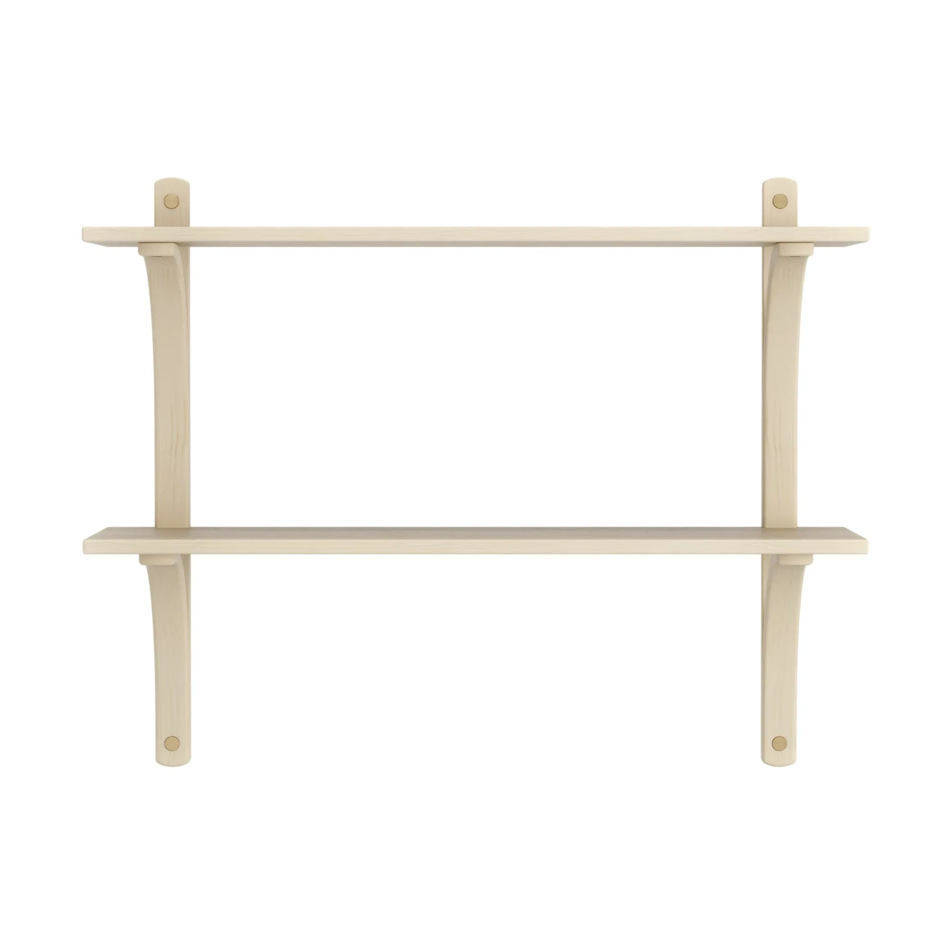 Levi hylla, Lackad ask-mässing, 2 hyllplan, 90 cm Swedese