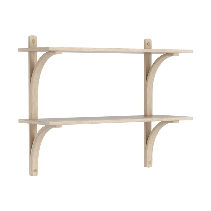 Levi hylla - Vitpig. ek-mässing, 2 hyllplan, 90 cm - Swedese