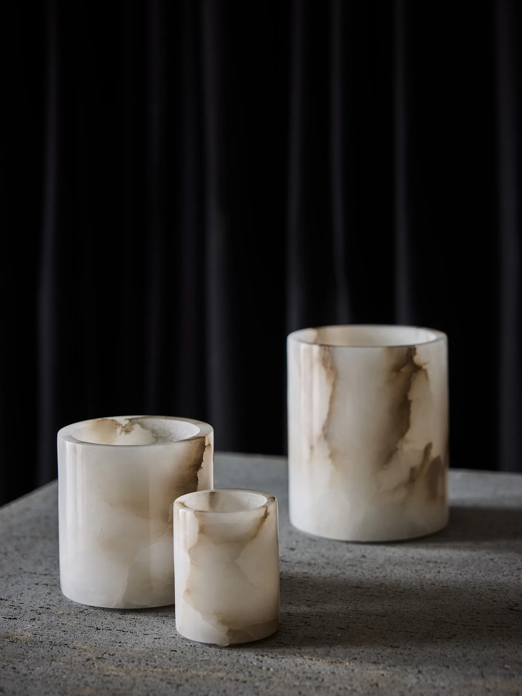Alabaster ljuslykta, Vit-beige, S 10 cm Tell Me More
