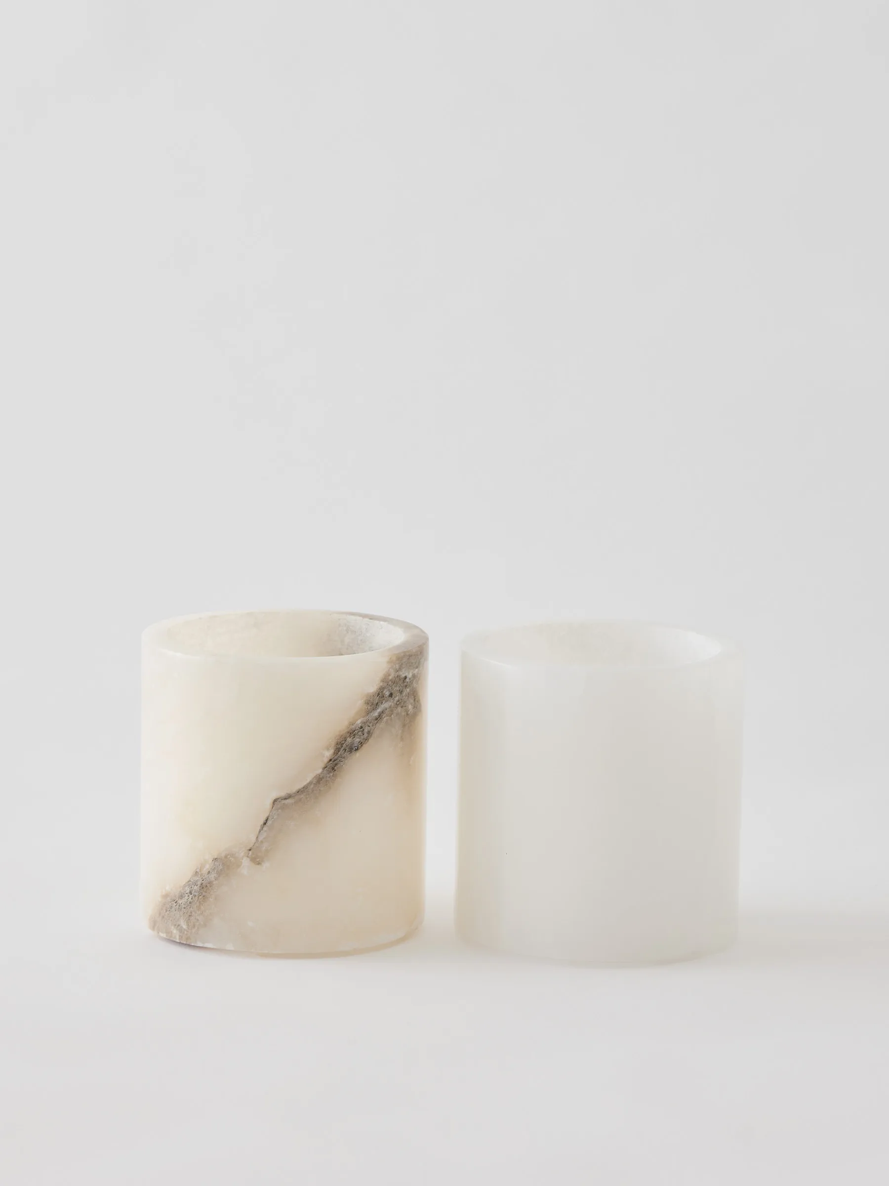 Alabaster ljuslykta, Vit-beige, XS 7,5 cm Tell Me More