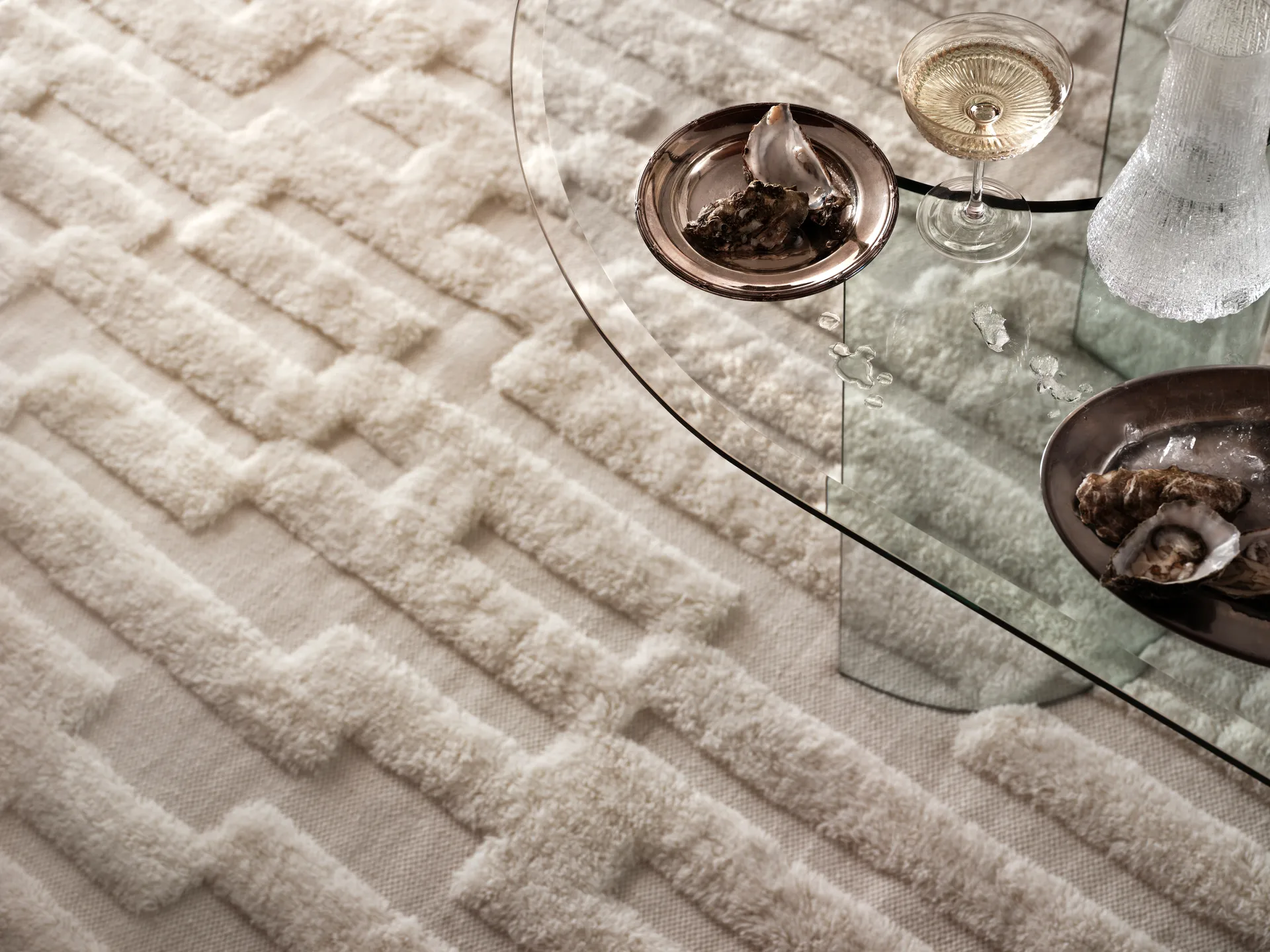 Bielke ullmatta 160x230 cm, Offwhite Tinted