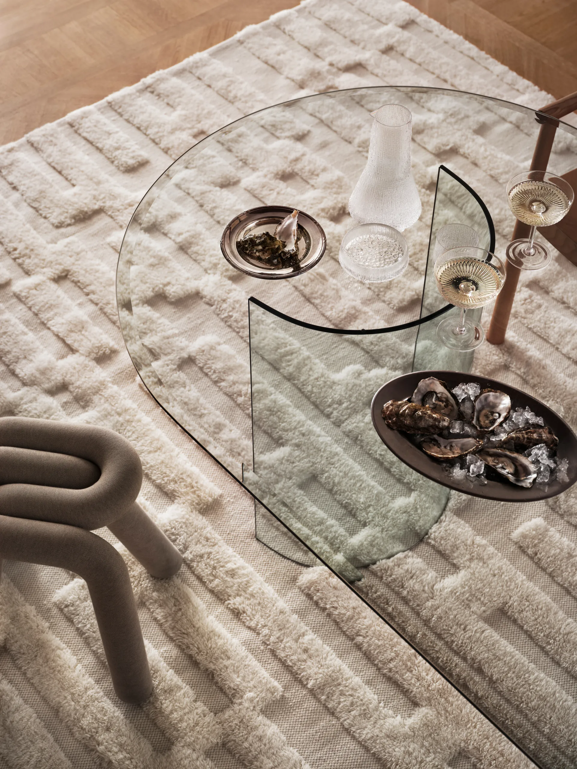 Bielke ullmatta 200x300 cm, Offwhite Tinted