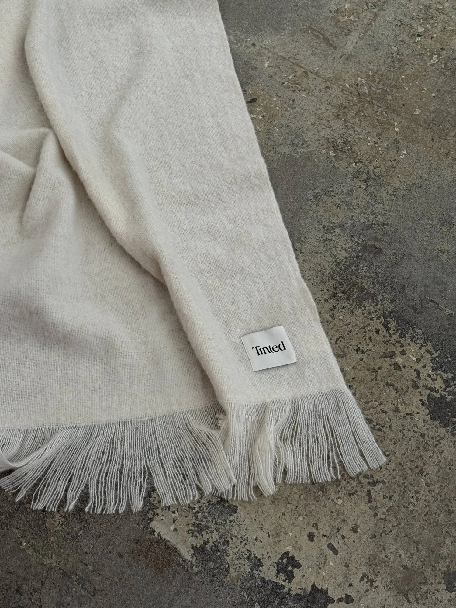 Fingal ullpläd, Solid off white-natural, 130x170 cm Tinted