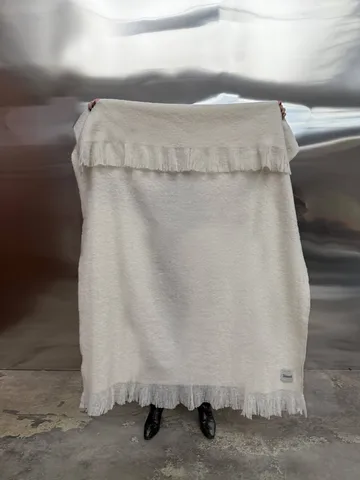 Fingal ullpläd - Solid off white-natural, 130x170 cm - Tinted