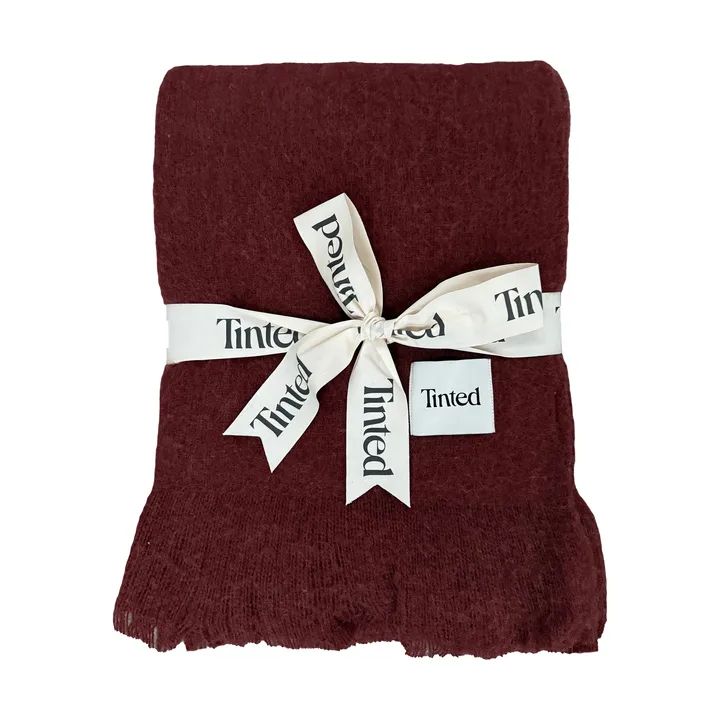 Fingal ullpläd - Solid wine red, 130x170 cm - Tinted