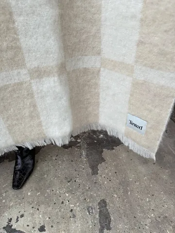 Hallin mohairpläd - Beige-off white, 130x170 cm - Tinted