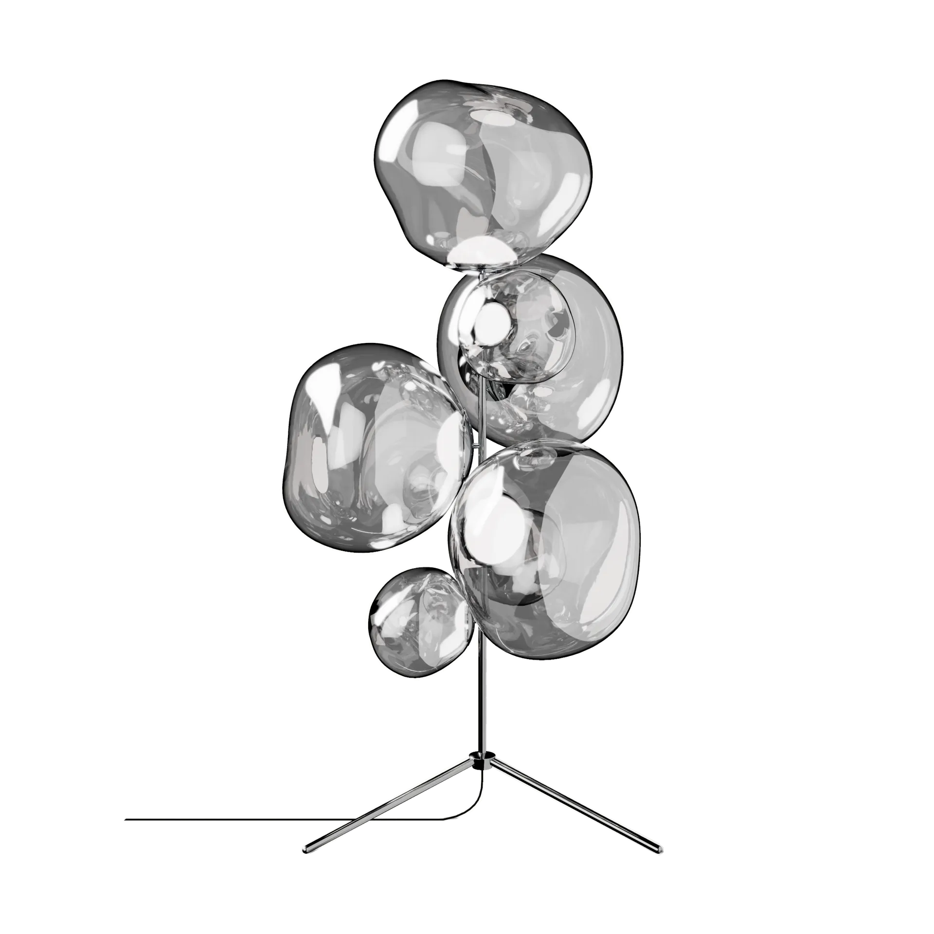 Melt Chandelier golvlampa LED 175 cm, Silver Tom Dixon