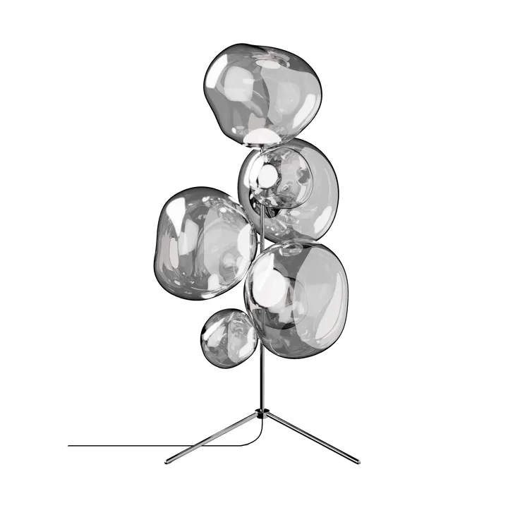 Melt Chandelier golvlampa LED 175 cm - Silver - Tom Dixon