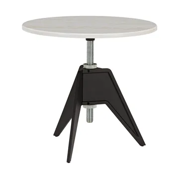 Screw sidobord Ø60 cm - White marble-cast iron - Tom Dixon