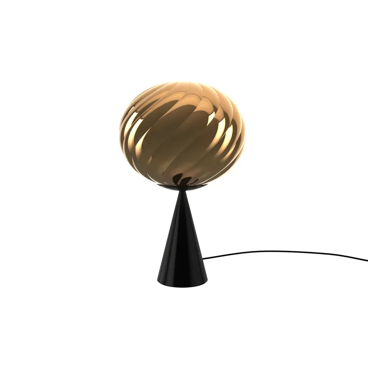 Whirl cone fat bordslampa - Gold-black - Tom Dixon