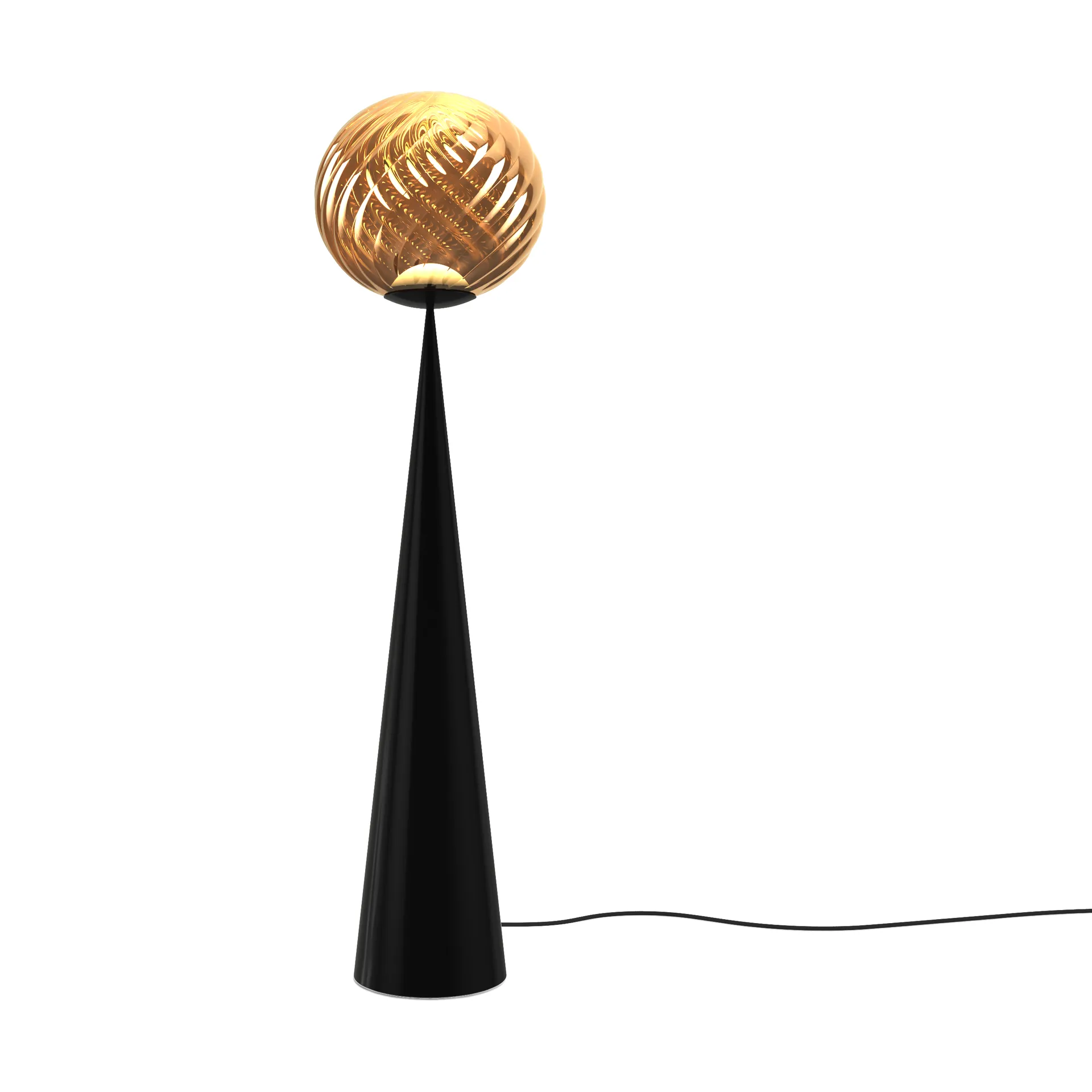 Whirl cone fat golvlampa, Gold-black Tom Dixon