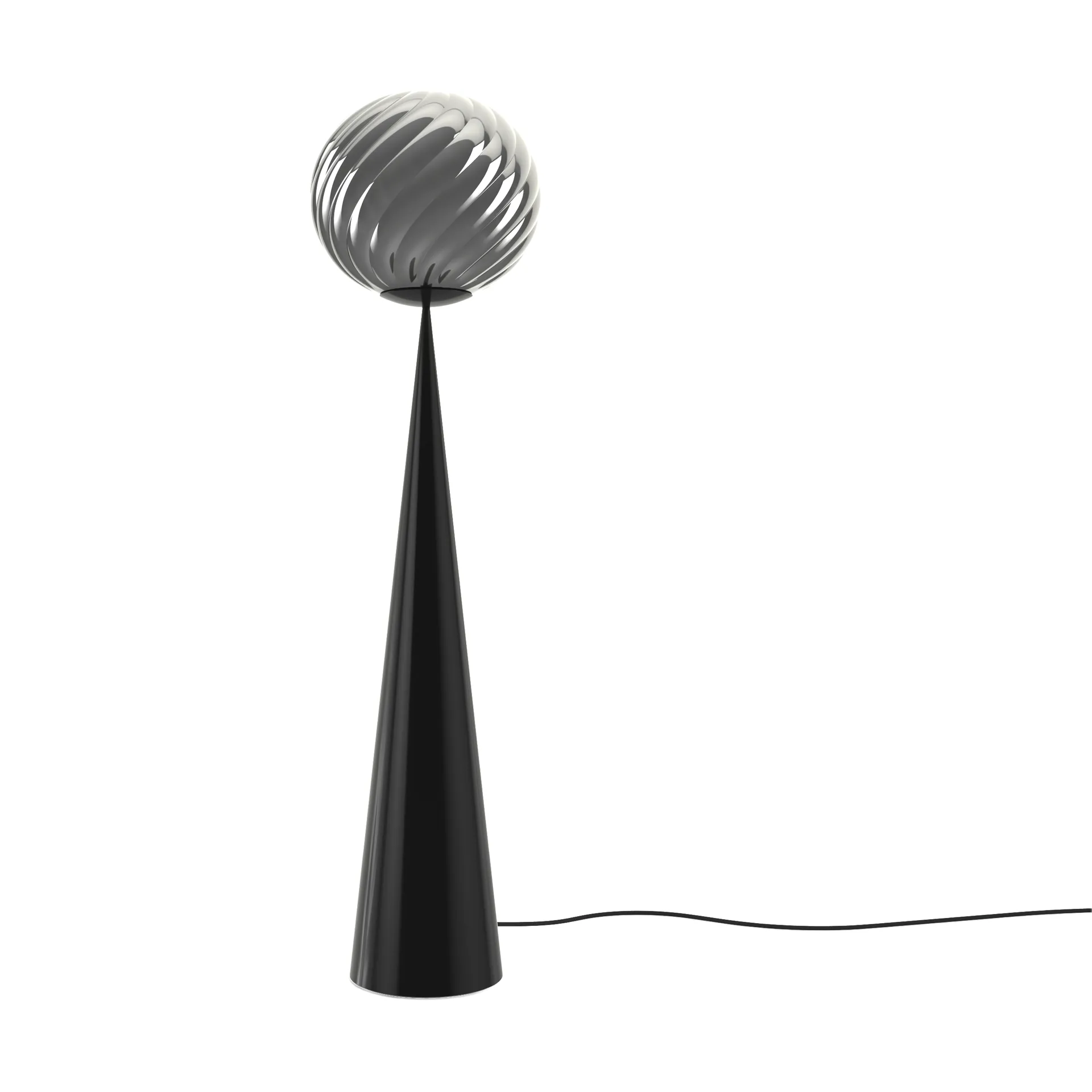 Whirl cone fat golvlampa, Silver-black Tom Dixon