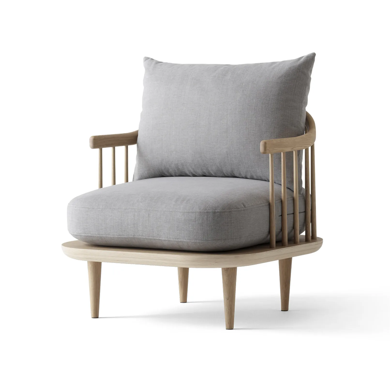 Fly Chair SC10, vitoljad ek, ljusgrå &Tradition