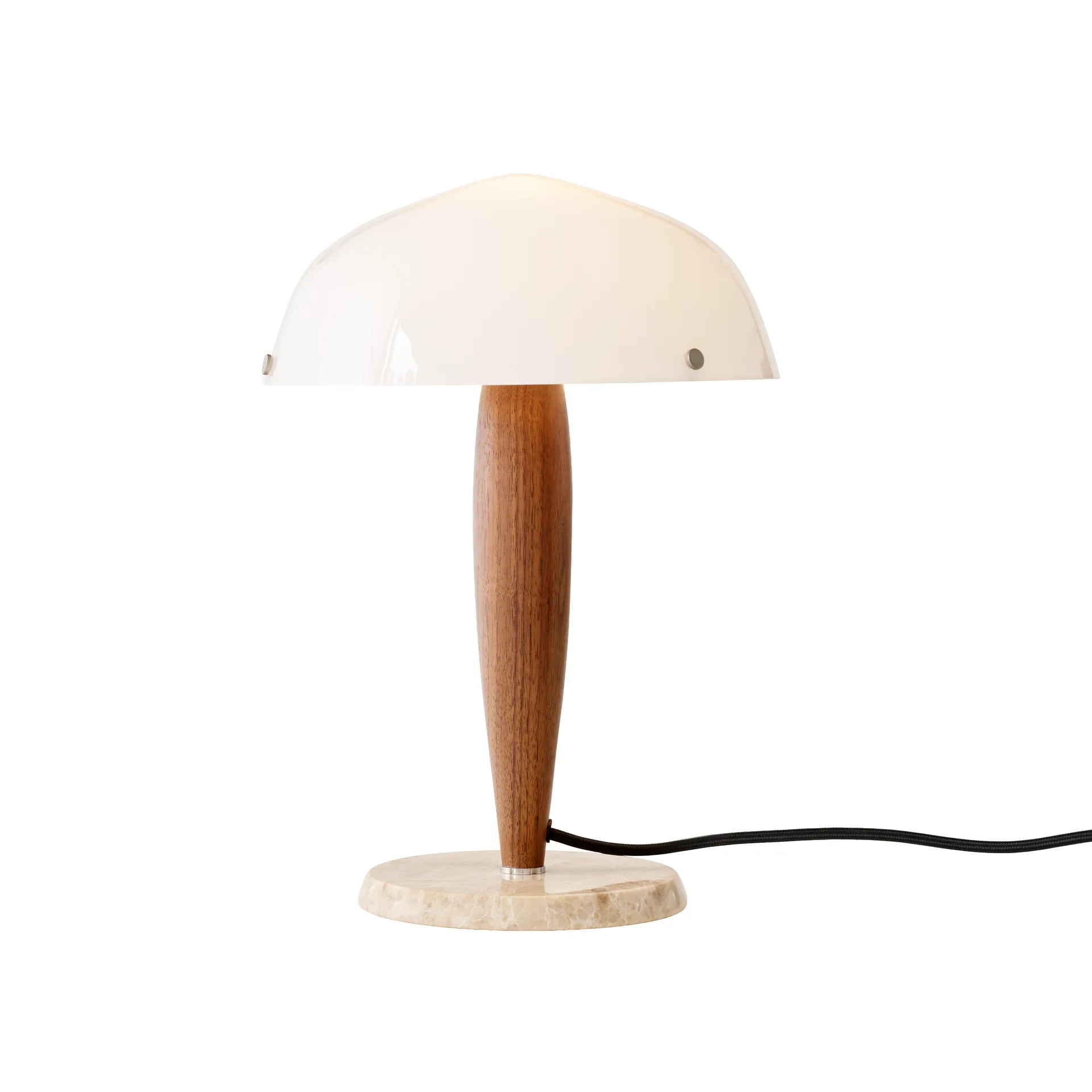 Herman SHY3 bordslampa, walnut & cream marble, textilsladd &Tradition