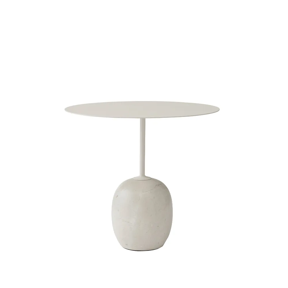 Lato LN9 sidobord, vit, crema diva marmor &Tradition