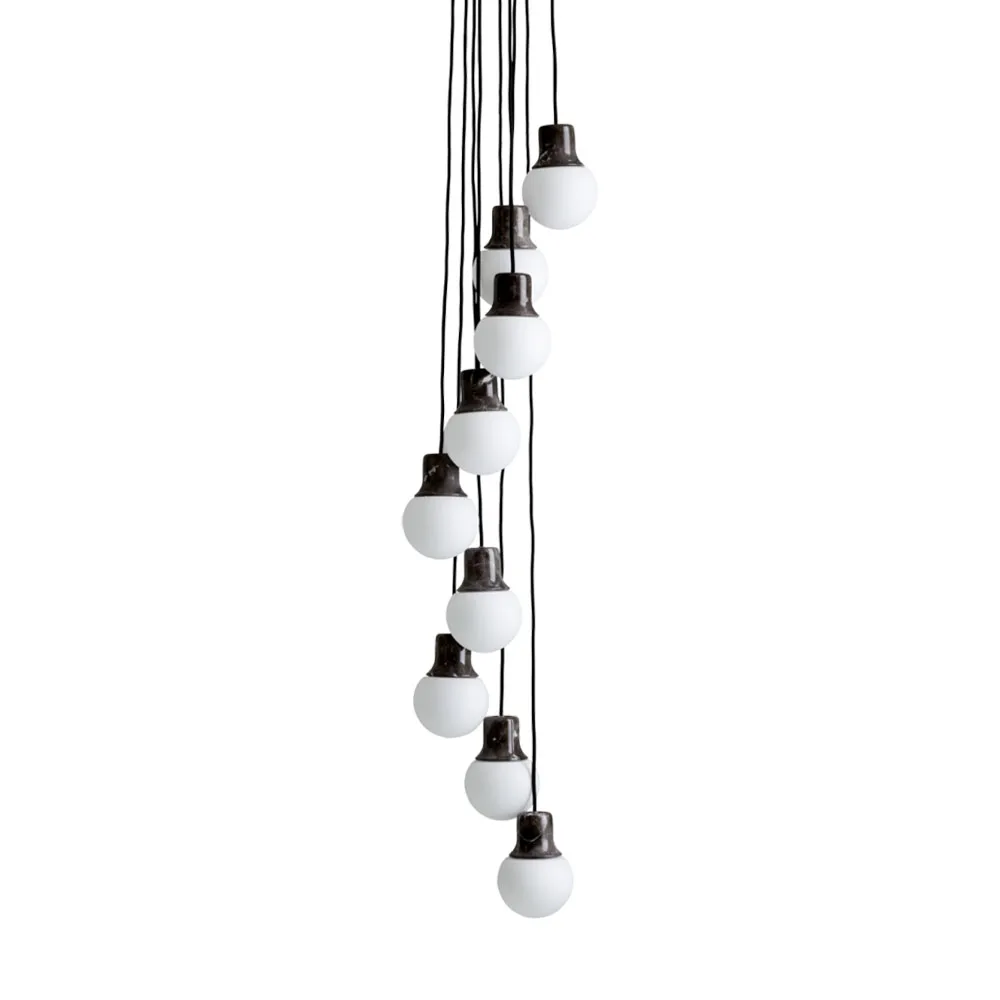 Mass Light NA6 pendel, svart marmor/vit, nero marquina &Tradition