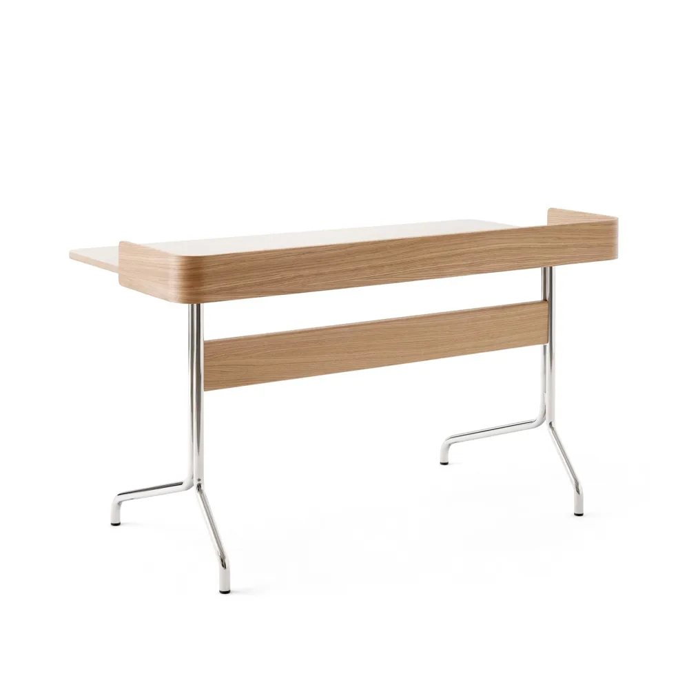 Pavilion AV17 skrivbord, mushroom linoleum, lackad ek, kromben &Tradition