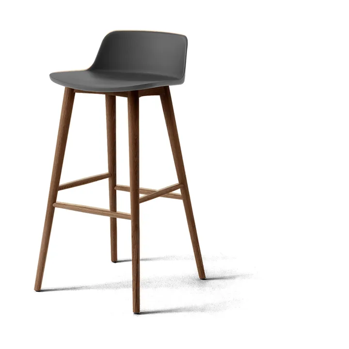 Rely HW123 barstol - Stone grey-lackerad valnöt, 75 cm - &Tradition