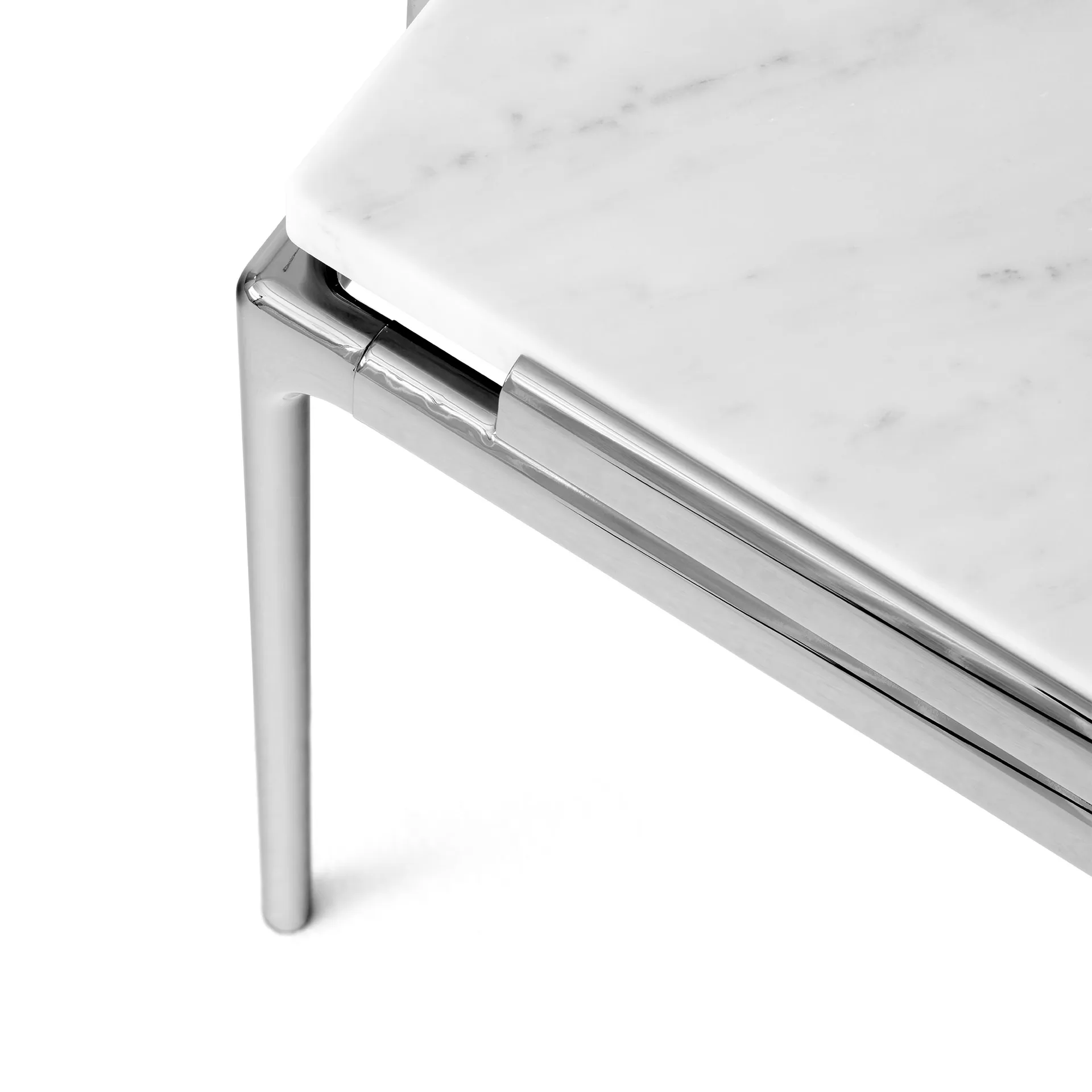 Sett LN13 soffbord, Bianco carrara-dark chrome &Tradition