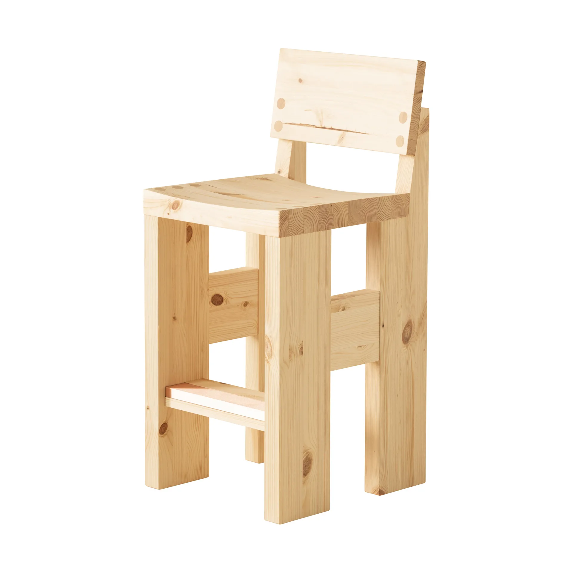 001 Bar Stool barstol, Matt oljevaxad furu, 65 cm Vaarnii