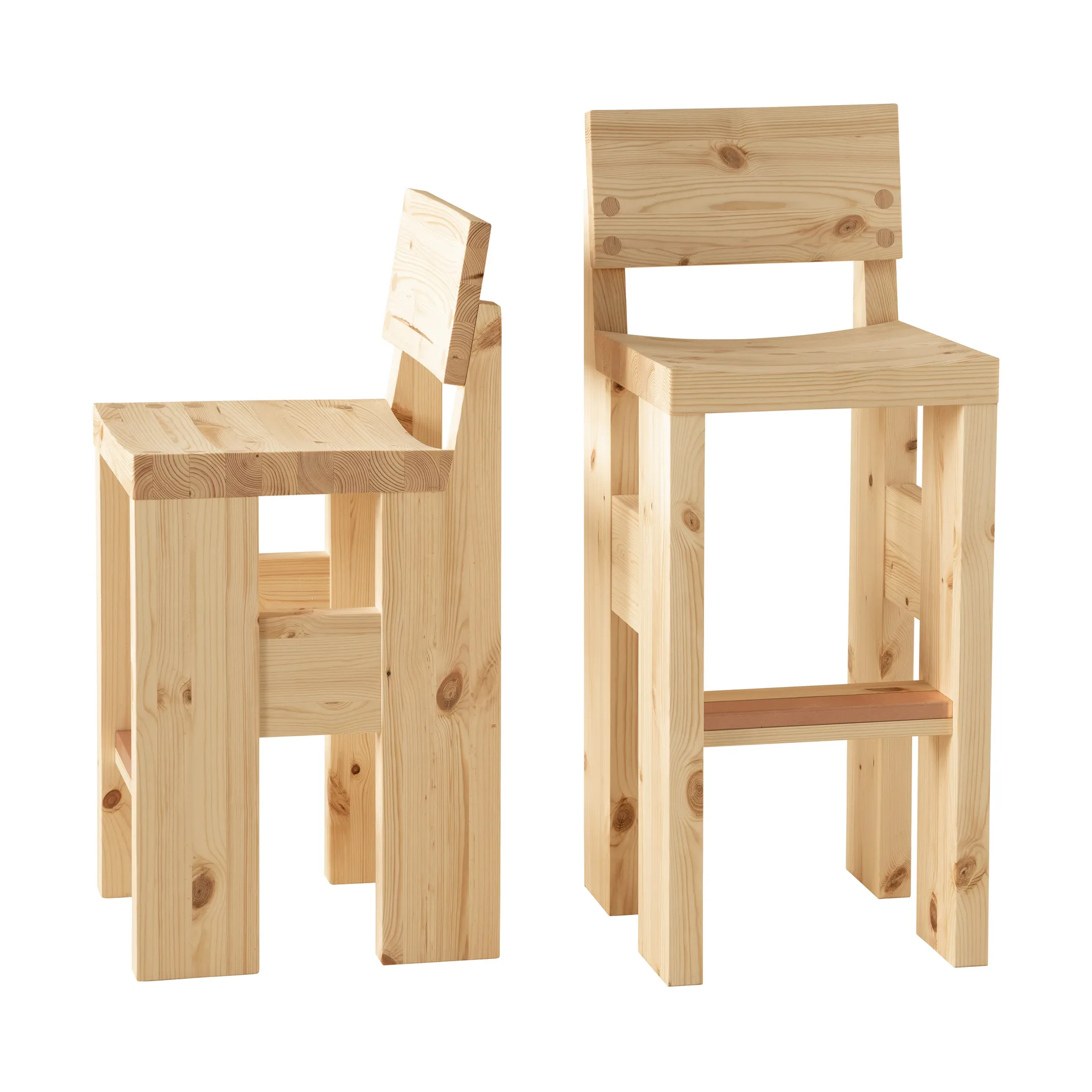 001 Bar Stool barstol, Matt oljevaxad furu, 75 cm Vaarnii