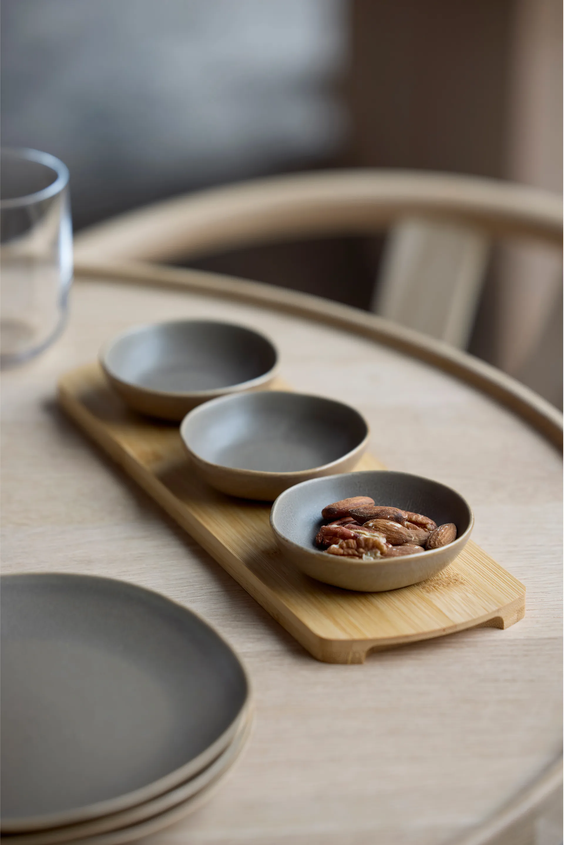 Shoku bambubricka med 3 skålar, Warm Brown Villa Collection