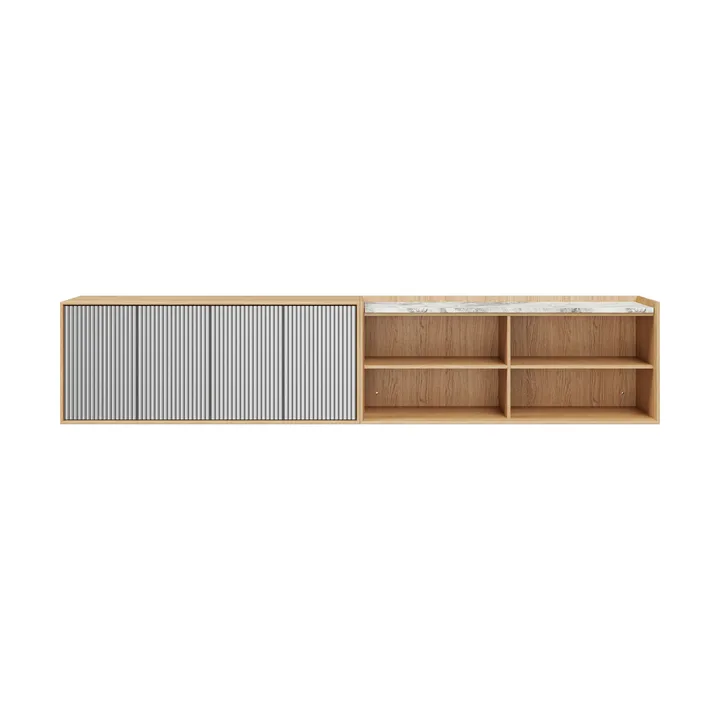 Vipp Cabinet H6 sideboard - Light oak-marble, doors - Vipp