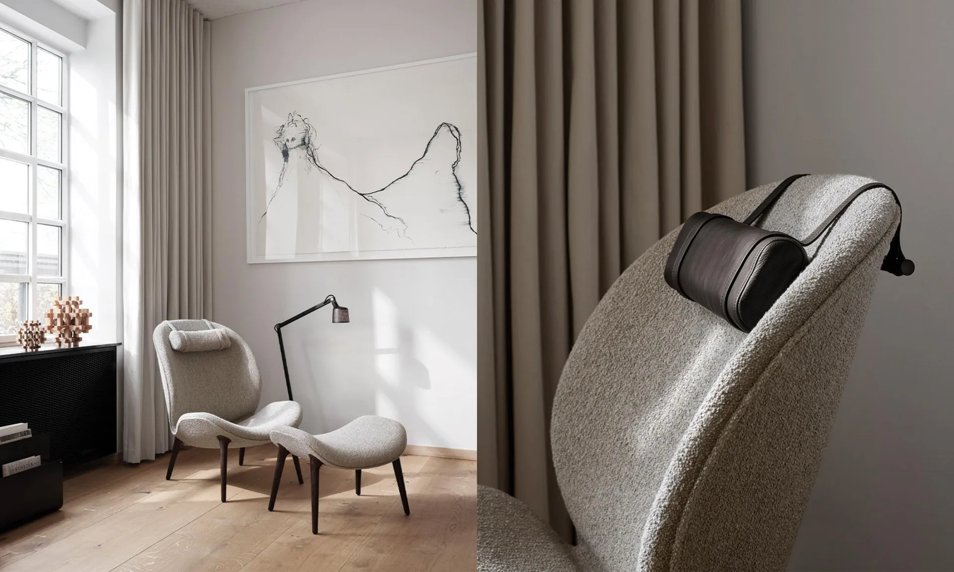 Vipp468 nackkudde för Lodge loungefåtölj, Dark leather Vipp