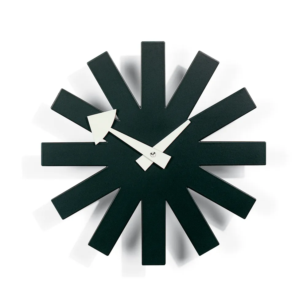 Asterisk Clock väggklocka, Svart Vitra