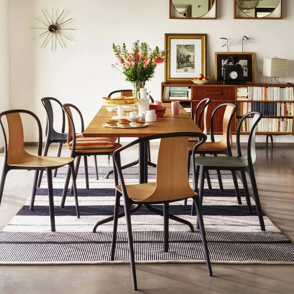 Belleville wood stol, Dark oak-Deep black Vitra