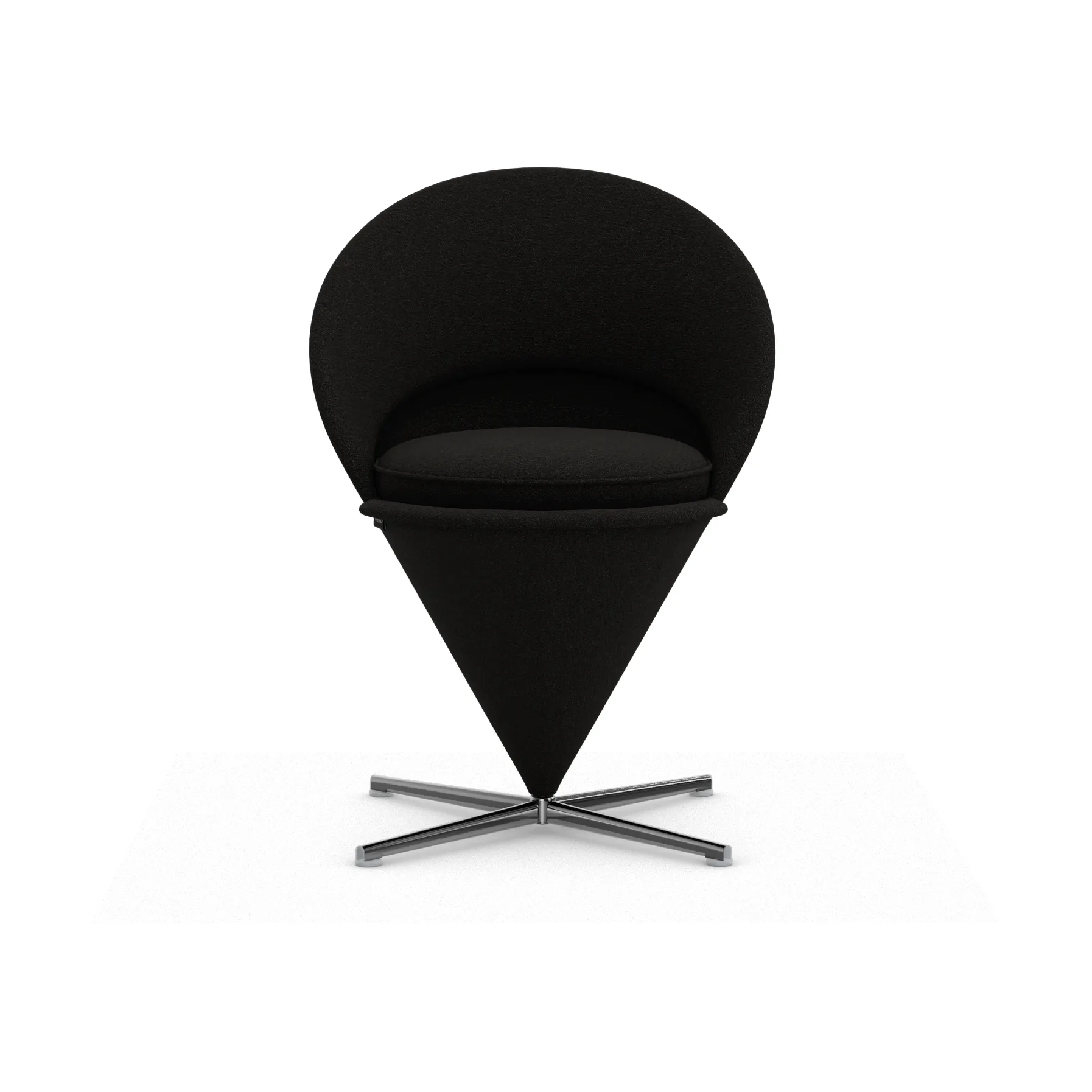 Cone Chair stol, Cento truffle/black-rostfritt stål Vitra