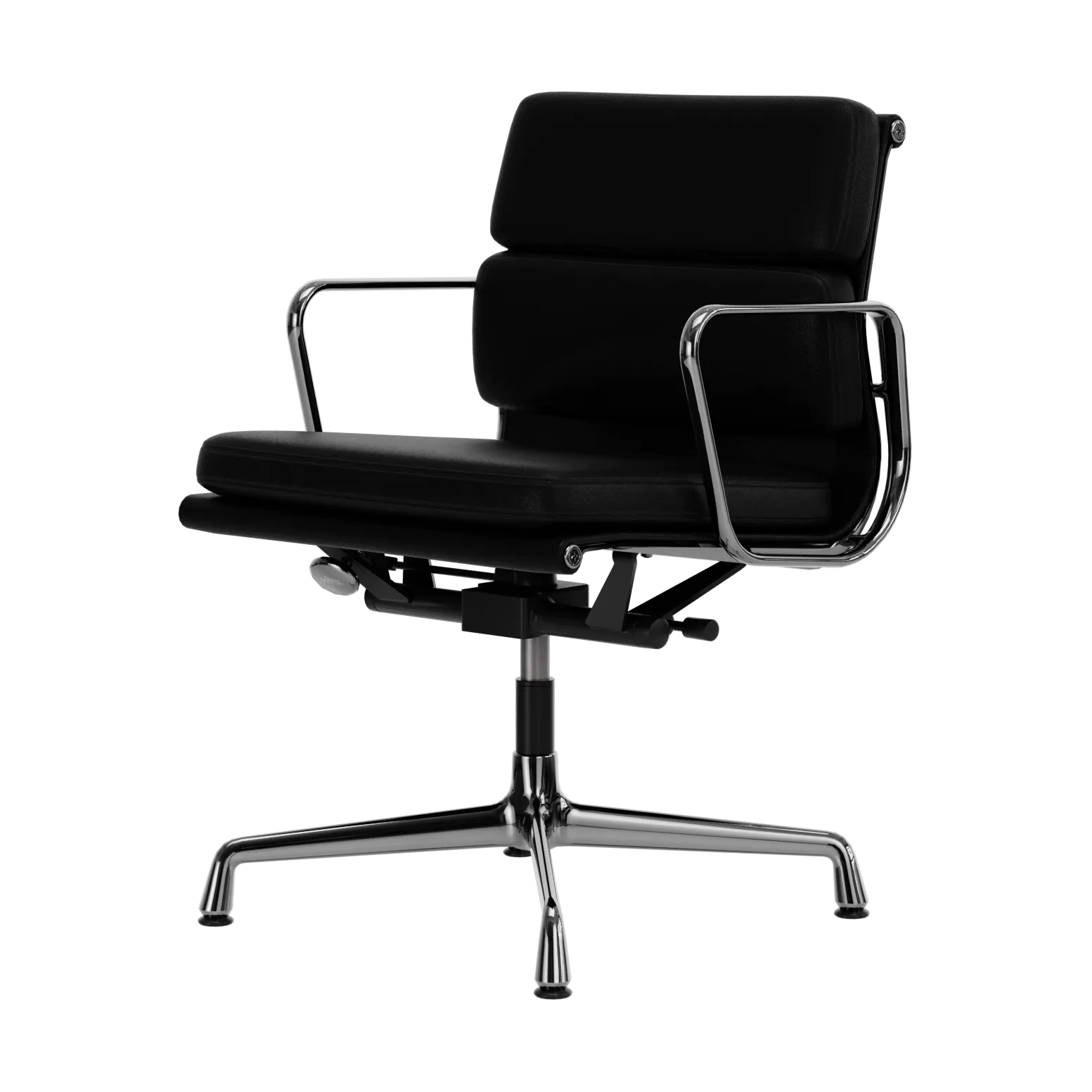 EA 231 Soft Pad Chair kontorsstol felt glides, 66 nero leather L20-chrome Vitra