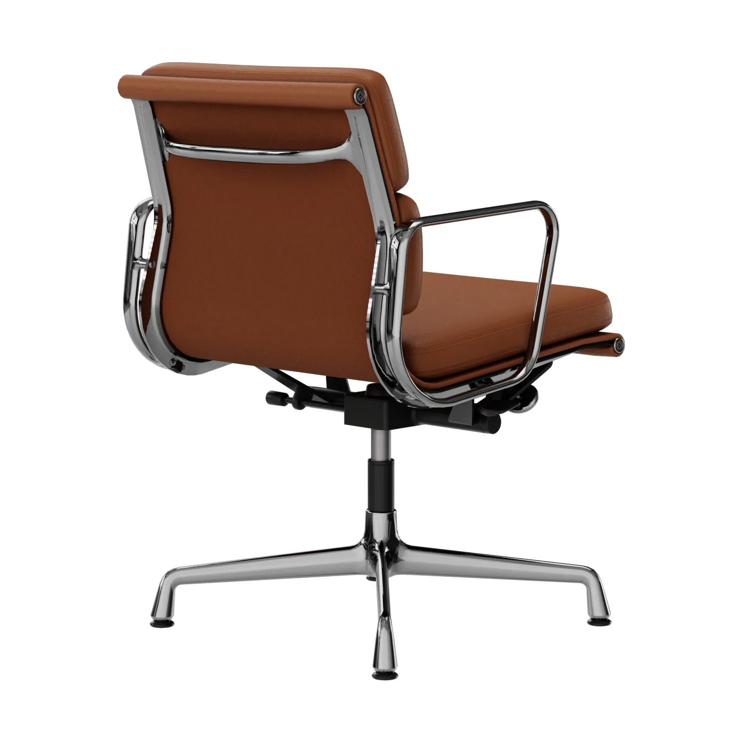 EA 231 Soft Pad Chair kontorsstol felt glides, 97 cognac leather L20-polished Vitra